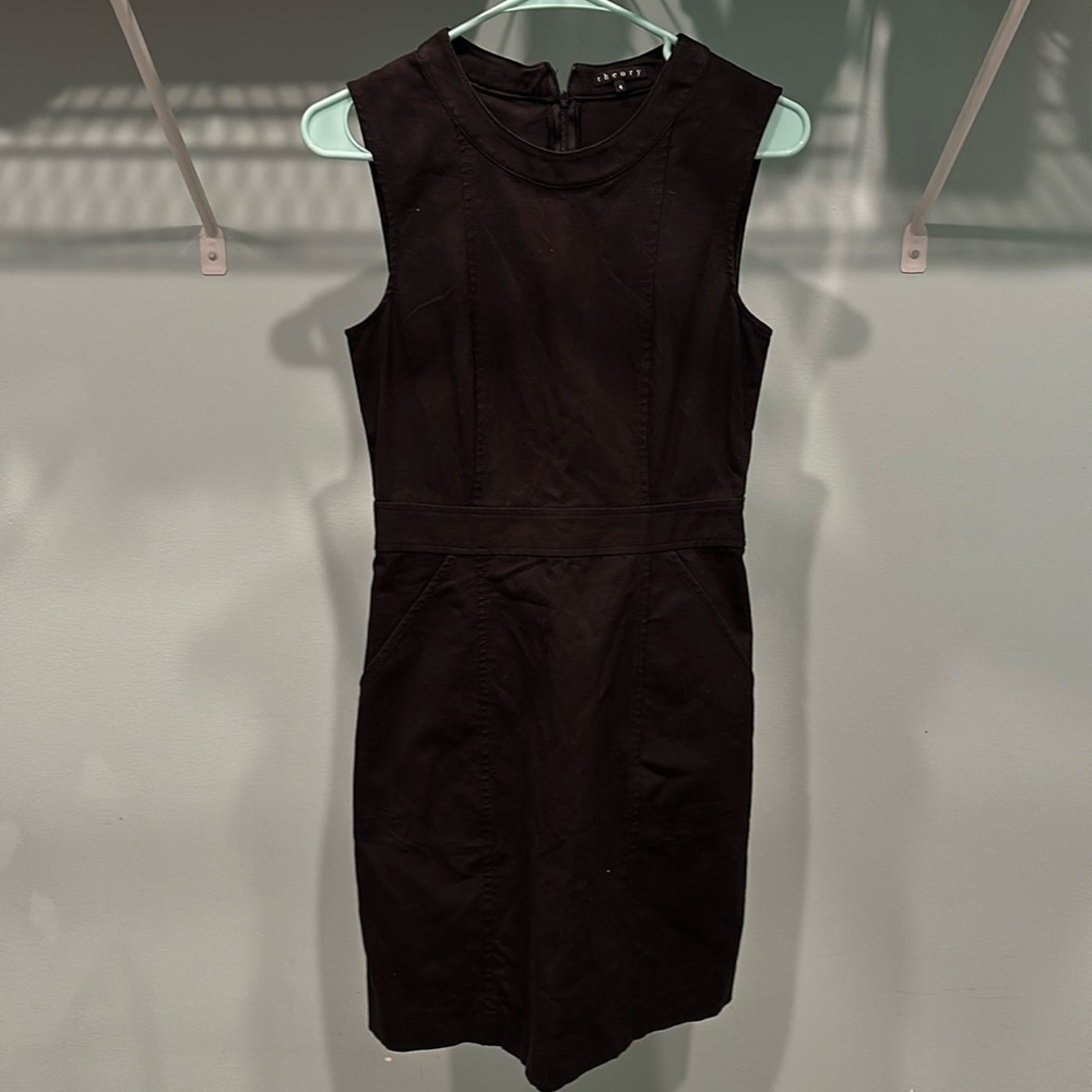 Theory black sleeveless dress